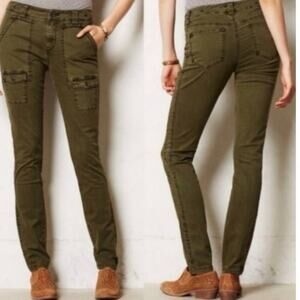 Anthropologie Pilcro & The Letterpress Army Green Tori Cargo Pants Women Size 8